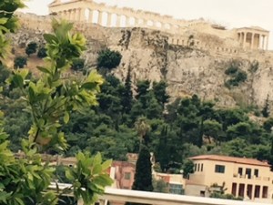 Acropolis from the hotel Plaka rooftop