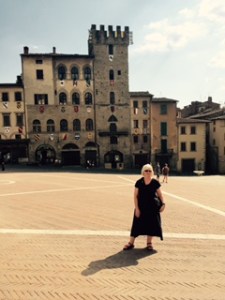 Piazza Grande at Arezzo in Tuscany on a very quiet Sunday afternoon.