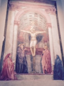 Massachio painting of the Trinity in St Maria Novella church Florence