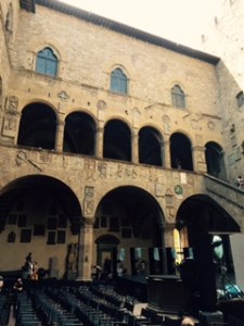 interior wall of the Bargello - rather forbidding, formerly palazzo, then prison, now a museum