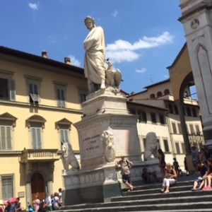 Dante statue outside Santa Croce church 