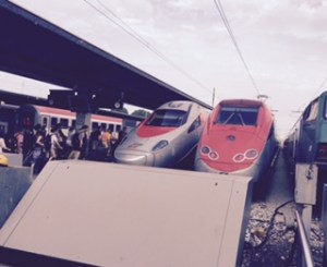 Just a few of the trains lined up at Tourist Central Venice Railway Station