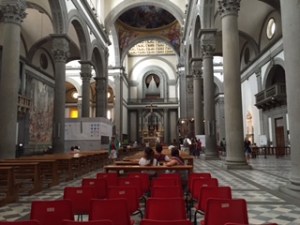 San Lorenzo Renaissance church Florence interior