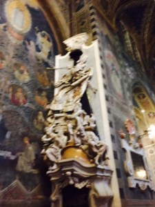 Skeleton blowing his horn at the resurrection on the last day..getting in early at St Anthony's Padua