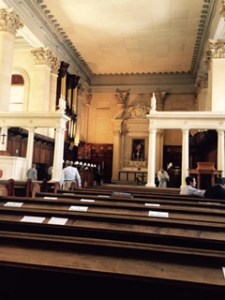 The much more staid decoration of St  Paul's Anglican Cathedral in Valetta in neo-classical style built with money donated by Queen Adelaide of British royalty fame in the C19th