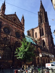 Strasbourg Gothic cathedral which celebrates its millennial year at present with a light show every night. It is a simply wonderful and spiritually overpowering place