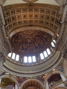 Inside the mighty dome of St Paul's Cathedral London