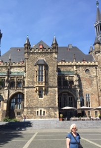 Aachen city hall (rathaus) itself laden with religious statues and carving