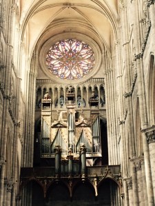 Rose window in the Crossing of Amiens Cathedral France