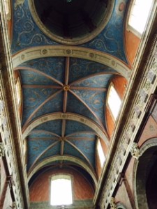 close up of ceiling in Jesuit Church in Blois