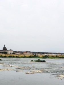 Loire River flowing rapidly through Blois 