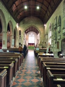 Interior of Holy Trinity Bradford on Avon dating from C12th 