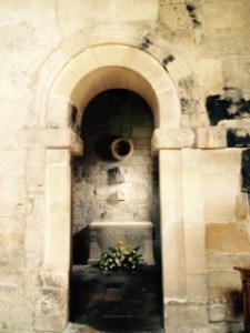 Bradford on Avon Saxon church C12th or earlier ..view of the simple sanctuary