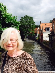 Ann by one of the many very scenic canals in Bruges