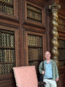 Burghley House Baronial hall library