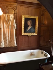 Little bathrooms and ante rooms are attached to most bedrooms and the colossal beds and textiles were outstanding as here