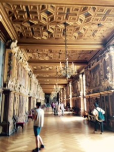 The Long Hall at Fontainebleu ...full of exceptional tapestries