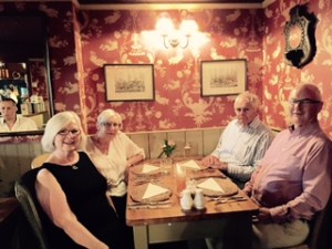 Joyce and Brian, Ann and Richard celebrate a significant birthday for Joyce at the Red Lion, near Frinsted in Kent