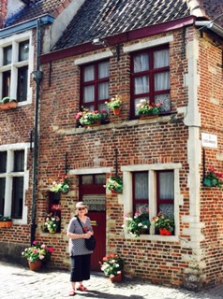 Original winding streets and narrow lanes of genuine old time Ghent, called Patershol, now full of trendy restaurants!