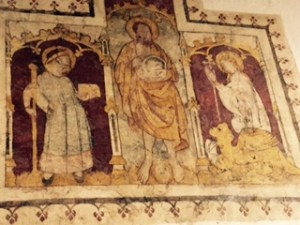 Interesting ancient frescoes in the huge crypt of St Bavo's Cathedral in Ghent. The crypt includes a large and very peaceful worship area with its own separate entrance from the street.