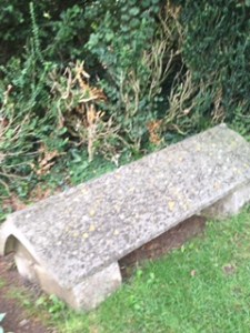 Simple grave of William, Jane, May and Jenny Morris in the graveyard of St George's Church in Kelmscott Village