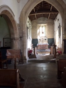 Interior of St George's church in Kelmscott Village
