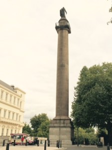 Extraordinary height of the Duke of York Statue in Waterloo Place London, a square celebrating England's wartime leadership heroes