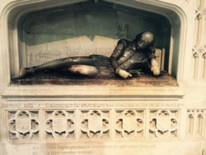 Memorial scupture and window above not in photo dedicated to William Shakespeare who with his brother allegedly were members of Southwark Parish for a time in their day