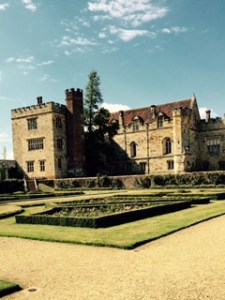 Part of the exterior of Penshurst Place taken from the formal parterre gardens.