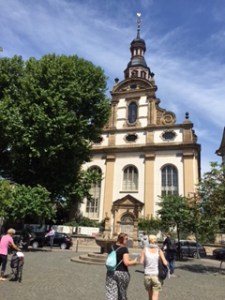 Speyer Protestant church currently being renovated but there are many other churches in Speyer