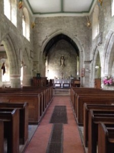 Interior of St Peter's parish church of Stourton on the Stourhead House Estate