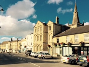 Streetscape in Chippenham Wiltshire England