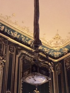 Waddesdon hanging clock light eith birdcage