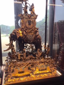 This amazing elephant moves its trunk and it has many moving parts. When the Shah of Persia visited apparently he could not believe it and had to be moved on to the rest of the house