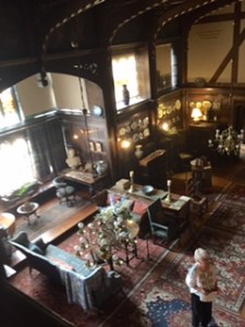 Wightwick Manor view from the balcony down to the Baronial Hall