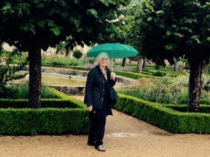 Ann in the front formal garden at Wilton House