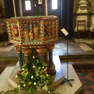 Font in Bury St Edmunds Cathedral