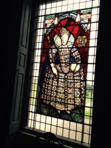 Elizabeth 1 stained glass window in St Mary's Church in Bury St Edmunds (actually C18th but from an old painting)