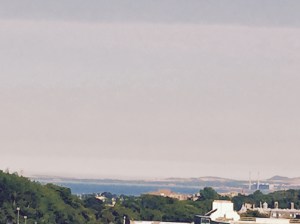 View of the ocean from North Bridge in Edinburgh