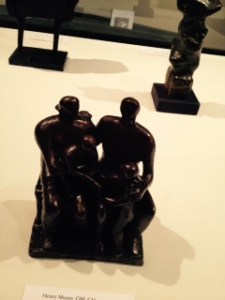 A cabinet full of G E Moore bronzes just lousy photography
