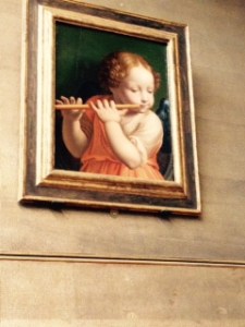 Luini Angel child playing the flute. Never really thought of child angels...