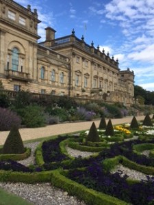 Harewood in York; the exterior of the South Face and formal terraced gardens.