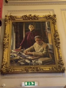 The late 7th Earl of Harewood and his second wife who still lives upstairs at 91. She is an Australian former model and violist and apparently still checks out the house each day before visitors are let in.