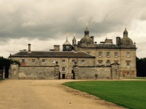 Side view of Houghton surrounded on three sides with deer park and real deer but too far away to photograph