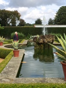 fountain and pond in Houghton walled garden