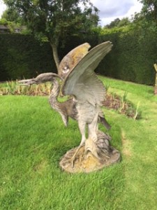 statue in Houghton's walled garden