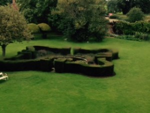 garden and fountain at Melford Hall