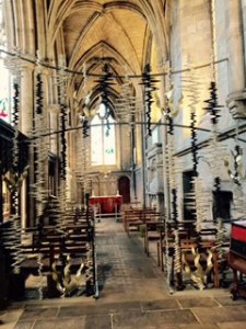 1970's redecoration of one of the side chapels at Ripon Cathedral to highlight the lightning like effect of the coming of the Holy Spirit.