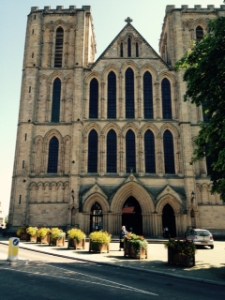 Ripon Cathedral exterior. The towers lost their towers after one of them fell through the roof in 1660! they have never been replaced.
