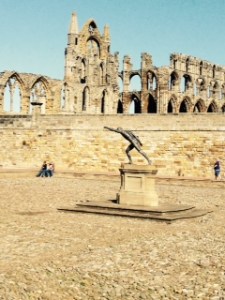 Whitby gladiator statue in Whitby information centre